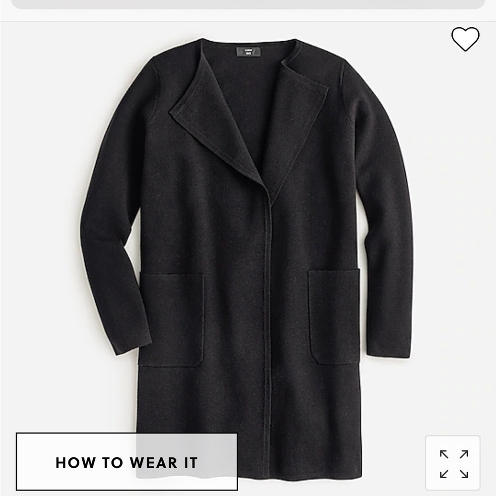 J. Crew Juliette collarless sweater blazer